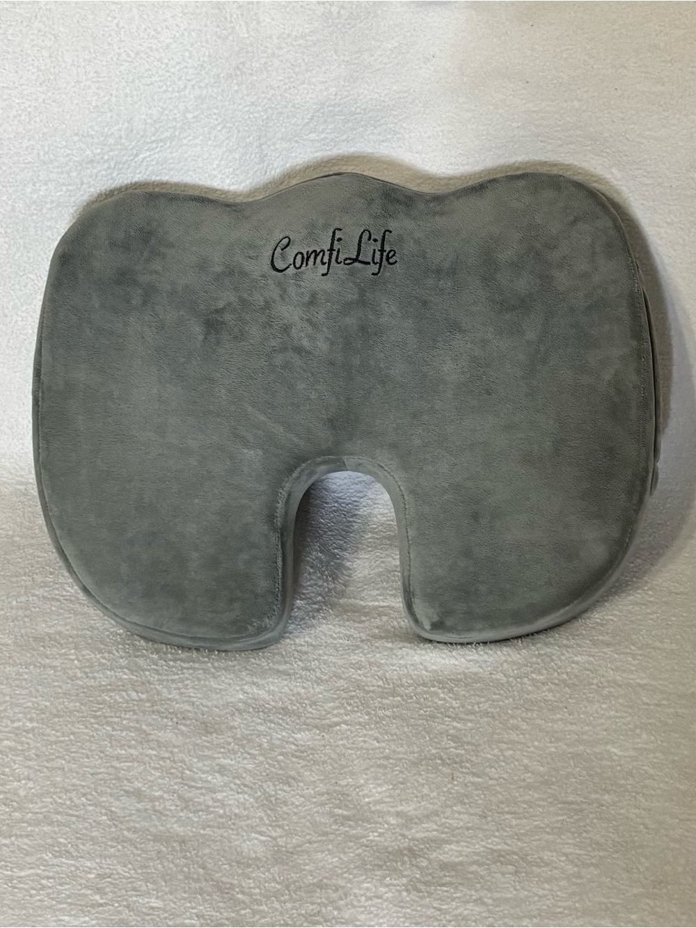 Gray Orthopedic Seat Cushion for Comfort and Support